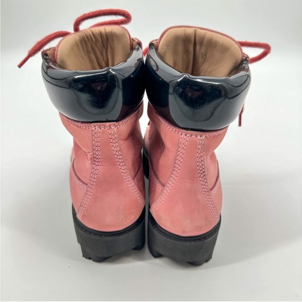 Acne Studios Telde Pink Calfskin Chunky Platform Hiking Lug Boots 35 - Picture 6 of 10